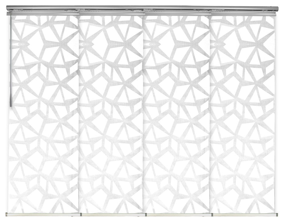 Scattered 4-Panel Track Extendable Vertical Blinds 48-88"W, Satin Nickel Track, 91.4" H