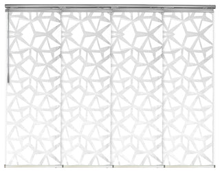 Scattered 4-Panel Track Extendable Vertical Blinds 48-88"W, Satin Nickel Track, 91.4" H