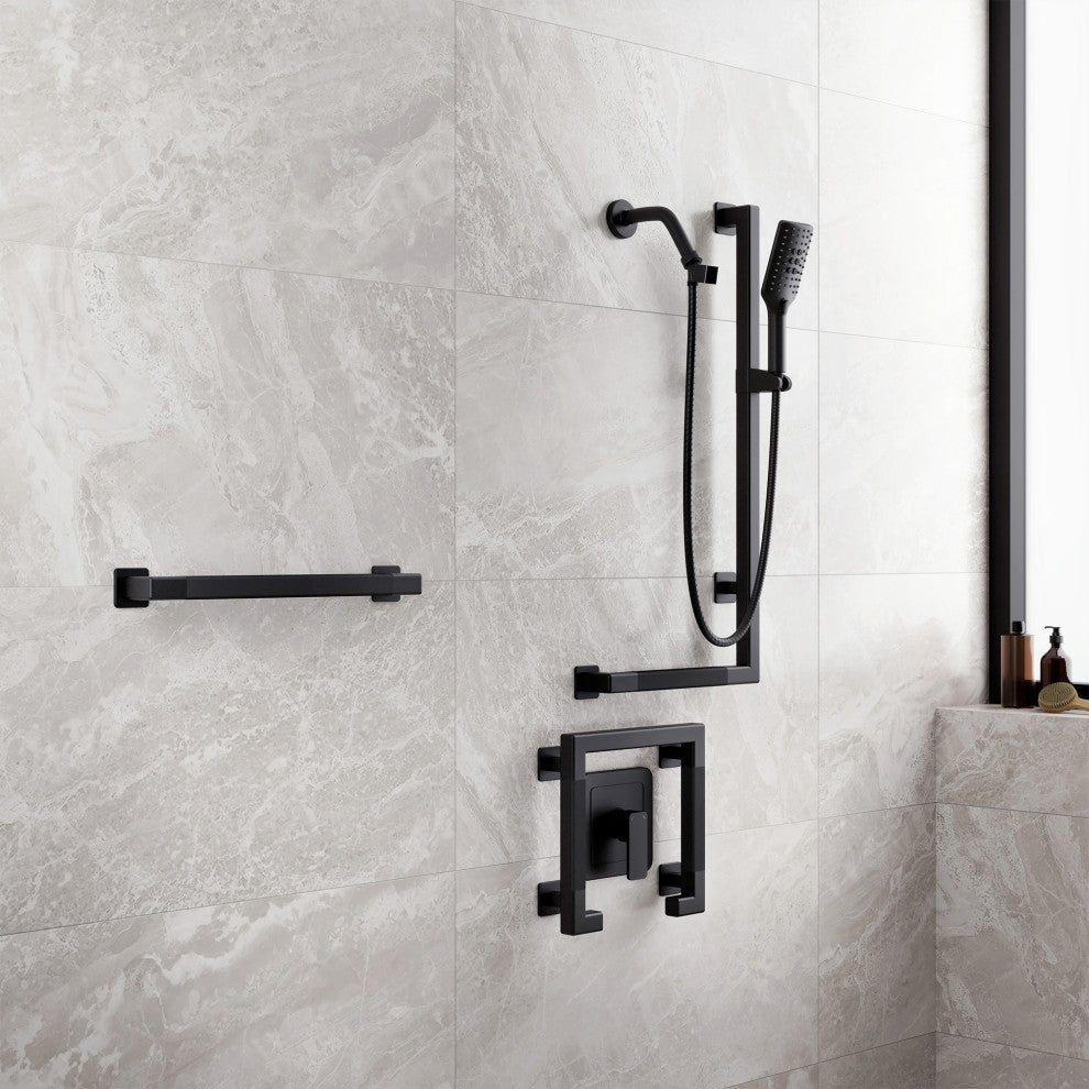 PULSE ShowerSpas TruTemp Pressure Balance Valve With Matte Black Trim Kit