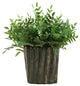 Green Locust Spray in Oval Ceramic Planter