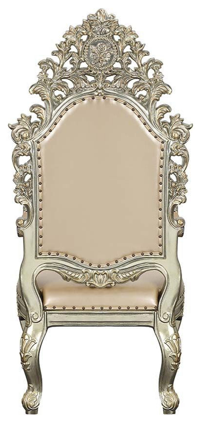 Set of 2 Arm Chair, Antique Gold Finish