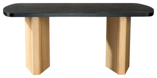 Bradley  Rectangular Dining Table for 6, Black and Oak