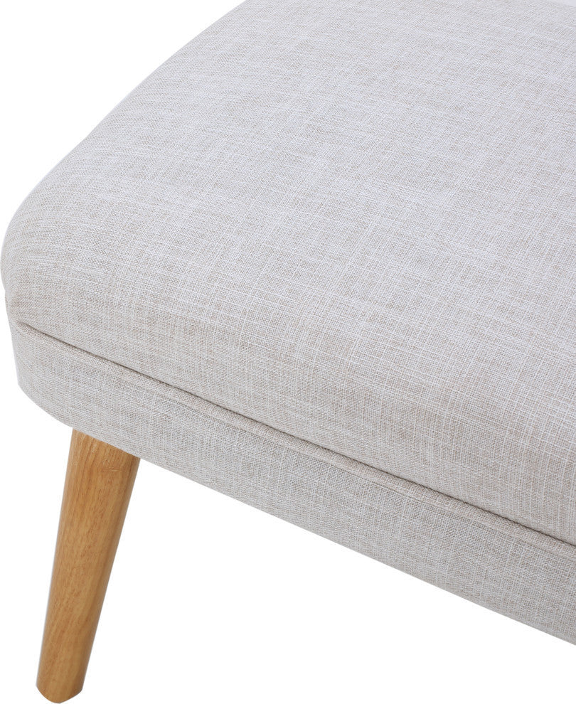GDF Studio Dumont Mid Century Modern Fabric Ottoman, Beige