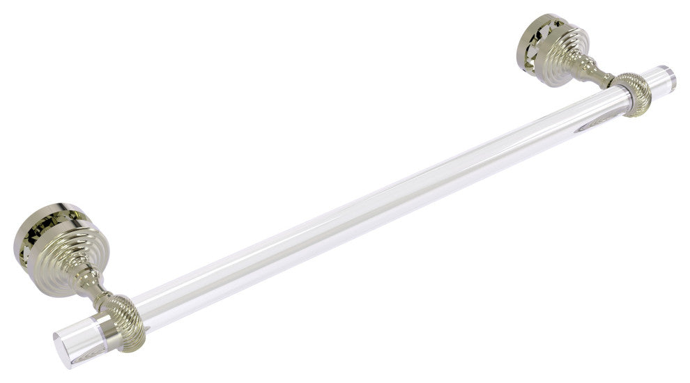 Pacific Grove 18" Shower Door Towel Bar with Twisted Accents, Polished Nickel