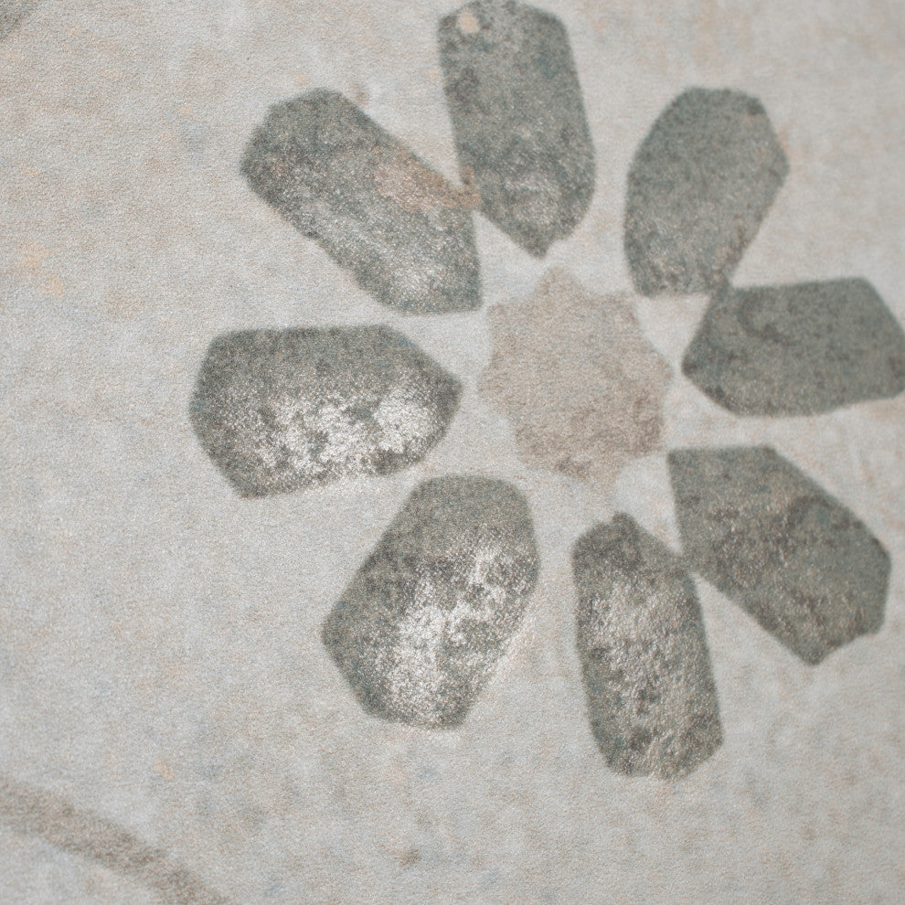 Kings Blume Encaustic Ceramic Floor and Wall Tile, Sage Green