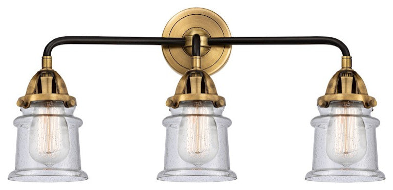 288-3W-BAB-G184S-LED 3 Light 23.25" Bath Vanity Light, Black Antique Brass