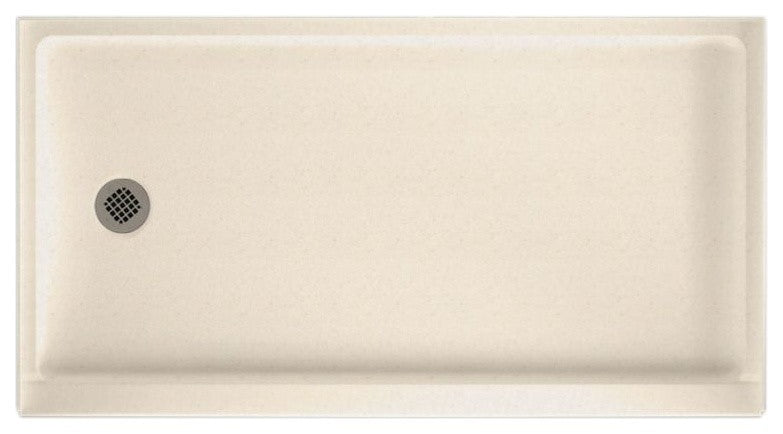 Swan 60x32x4 Solid Surface Shower Base, Left Drain, Tahiti Sand