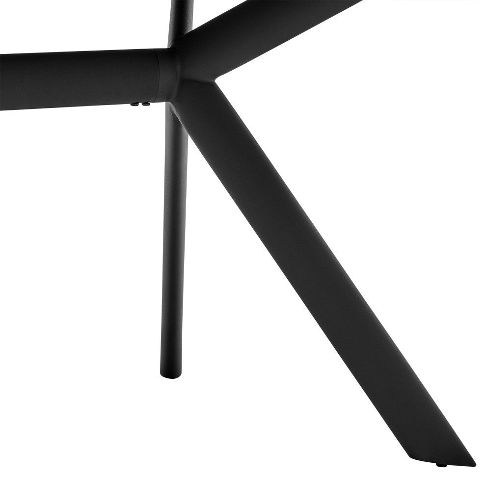 Margot 63" Rectangular Dining Table With Black Finish, Dark Gray