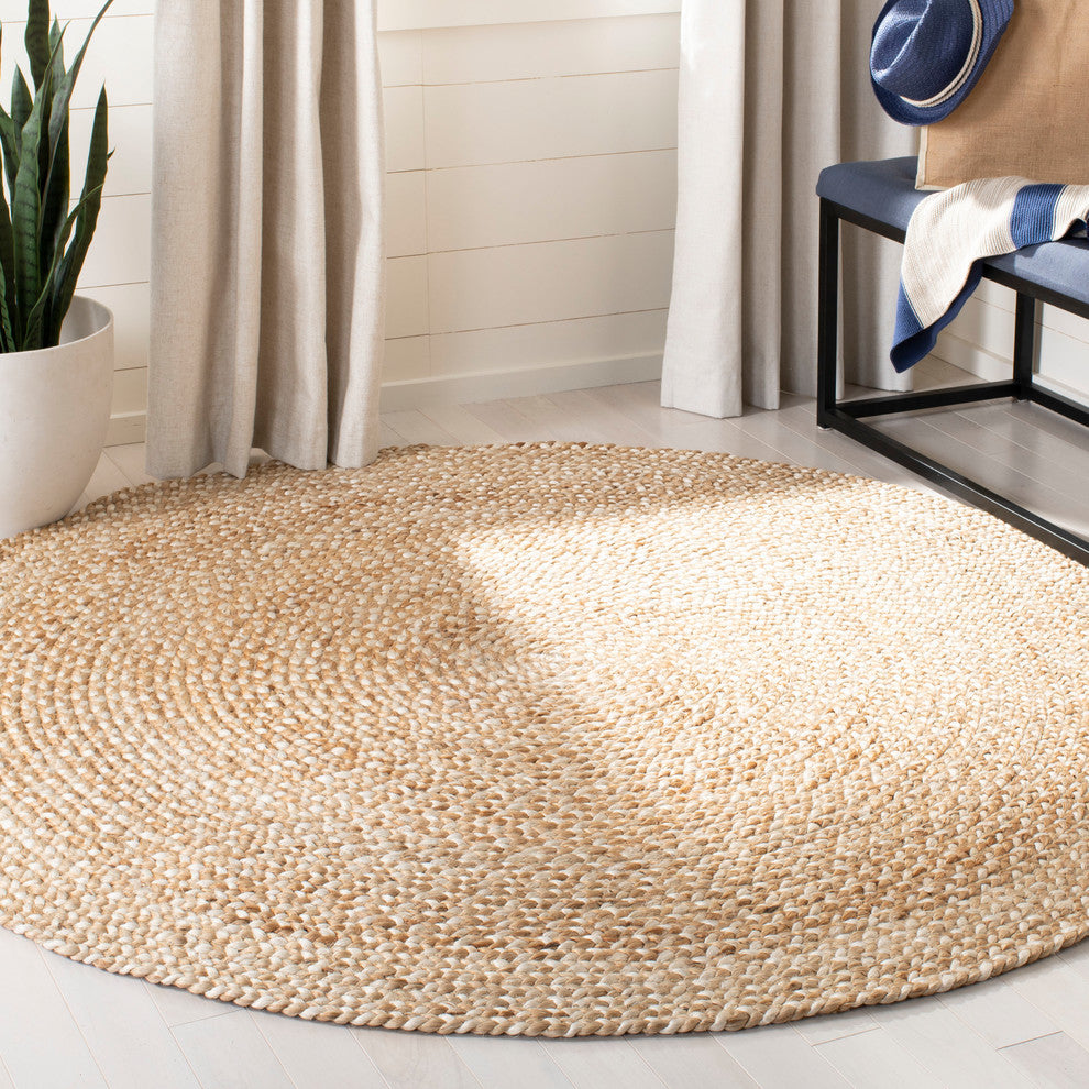 Safavieh Natural Fiber Collection NF804 Rug, Natural/Ivory, 3' Round