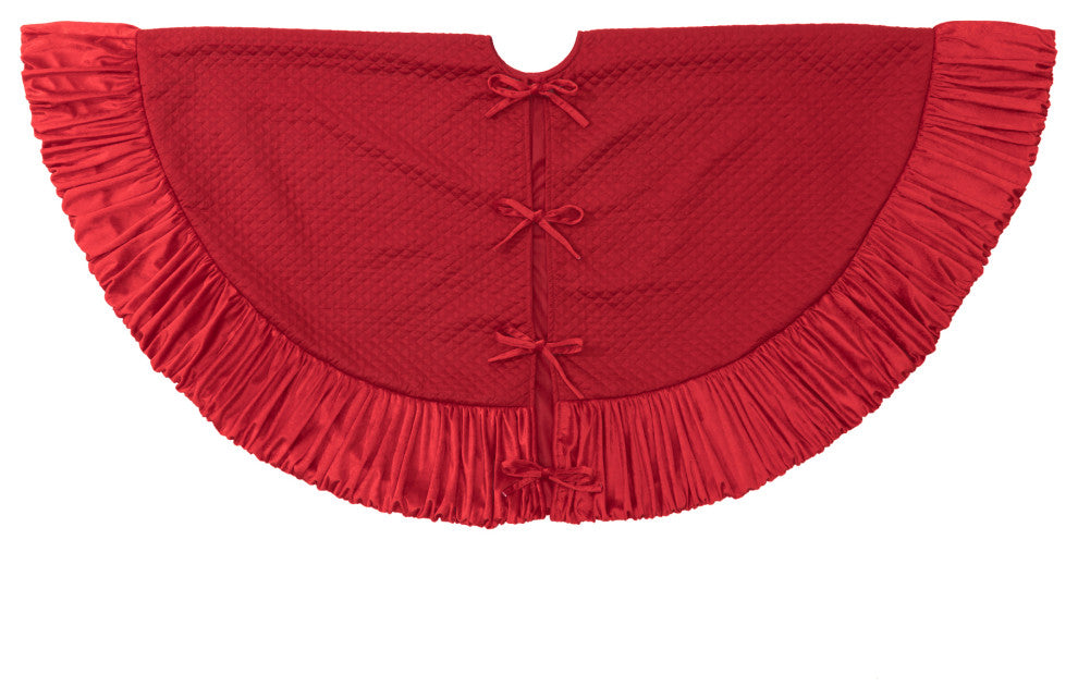 72"D Velvet Ruffled Christmas Tree Skirt