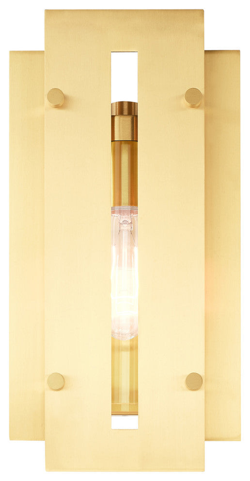 Livex Lighting Utrecht 1 Light Satin Brass Medium Outdoor Wall Lantern