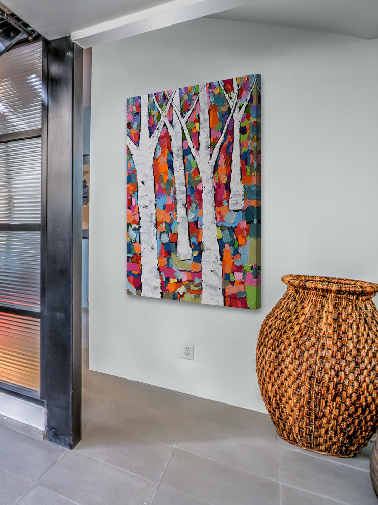 "Indian Summer" Painting Print on Wrapped Canvas, 24"x36"