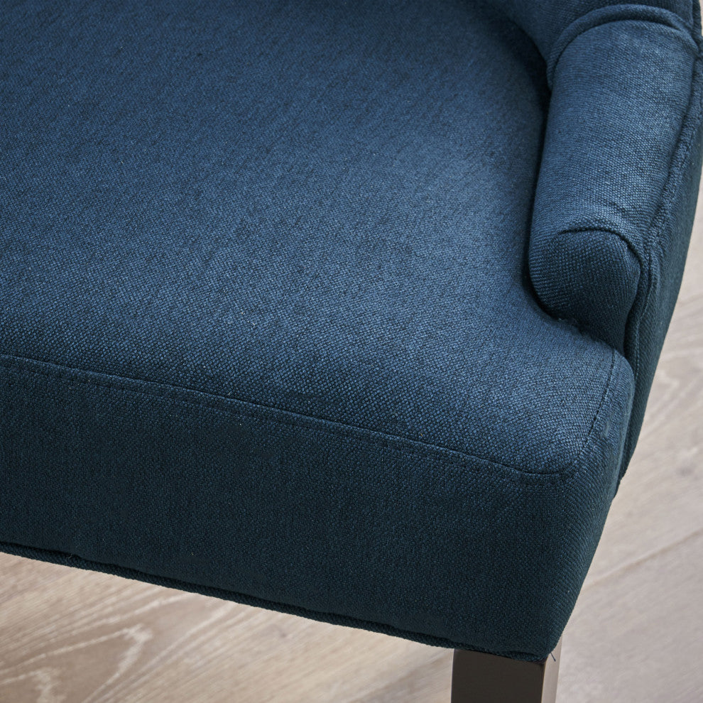 Summer Contemporary Tufted Dining Chairs, Set of 2, Navy, Fabric
