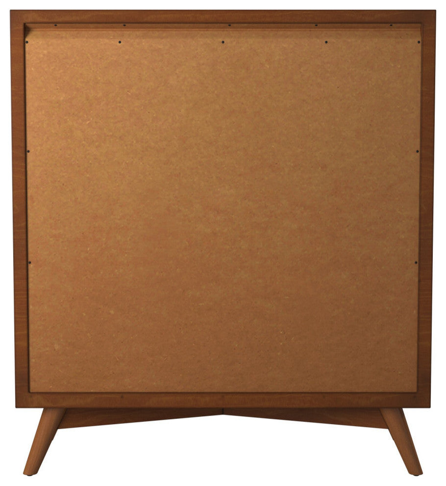 Flynn Mid Century Modern 4 Drawer Chest With Pull Out Tray, Acorn