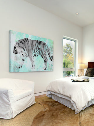 "White Tiger" Painting Print on Wrapped Canvas, 45x30