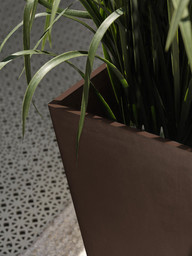 Midland Tall Square Planter, Espresso, 26'', 2 Pack
