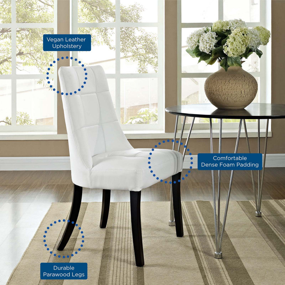 Modern White Noblesse Dining Vinyl Side Chair