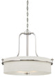 Loren 3 Light Pendant With White Linen Shade