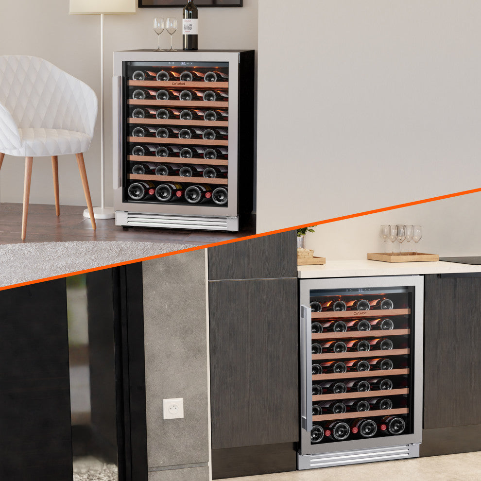 Ca''Lefort 24" 54-Bottle Built-In Wine Cooler Refrigerator Single Zone GlassDoor