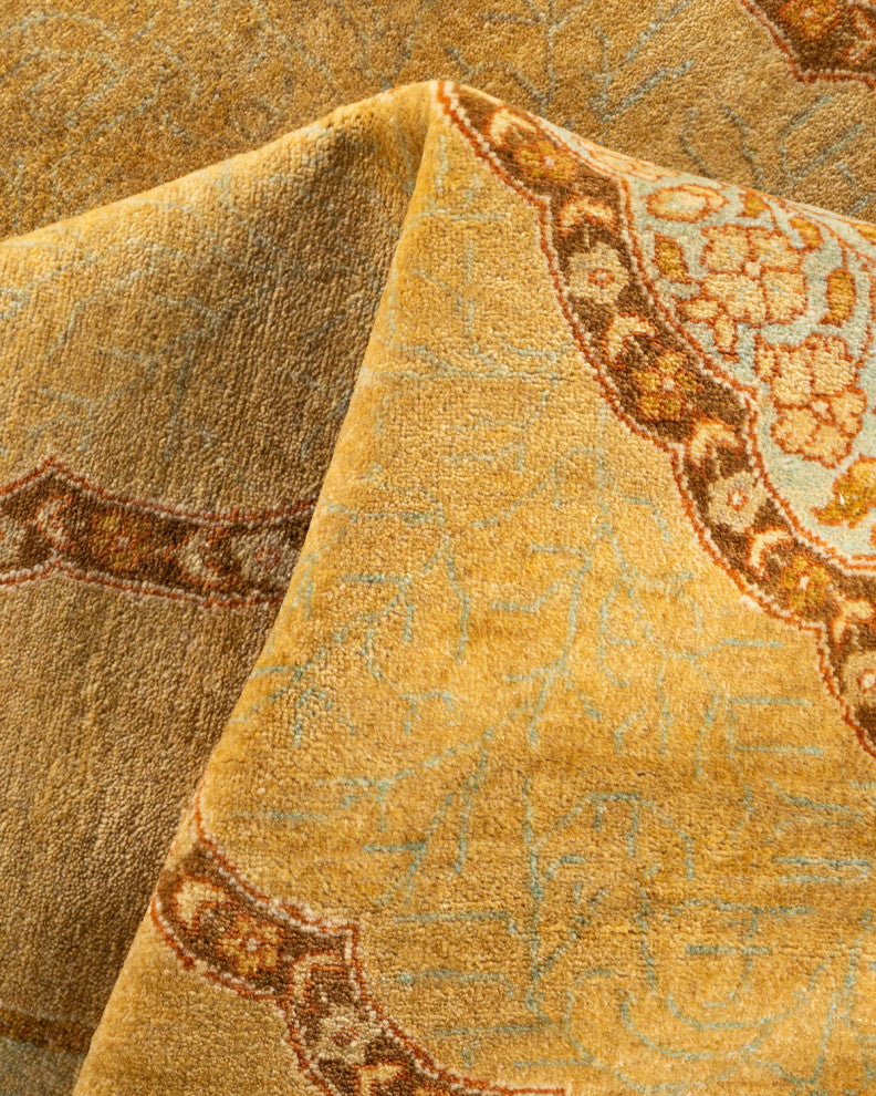 Mogul, One-of-a-Kind Hand-Knotted Area Rug Yellow, 6' 3 x 8' 10