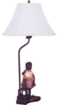 Meyda Lighting 24166 14.5"H Silhouette Girl with Puppy Accent Lamp