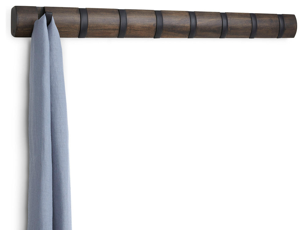 Flip 8-Hook Black, Walnut, 8 Hook