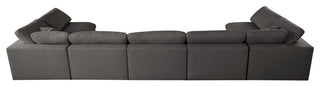 Plush Velvet / Down Standard Comfort 7-Piece U-Shaped Modular Sectional, Grey