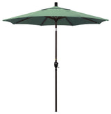 7.5' Bronze Push-Button Tilt Crank Aluminum Umbrella, Spa Pacifica