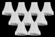 White With White Fringe Silk Bell Chandelier Shade, 3x6x5", Set of 9