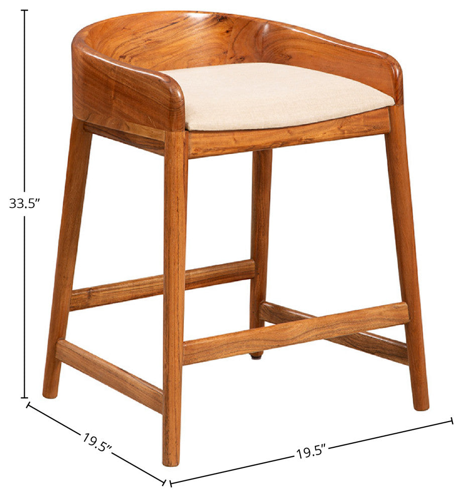 Saddle 34" Tall Counter Stool, Brown