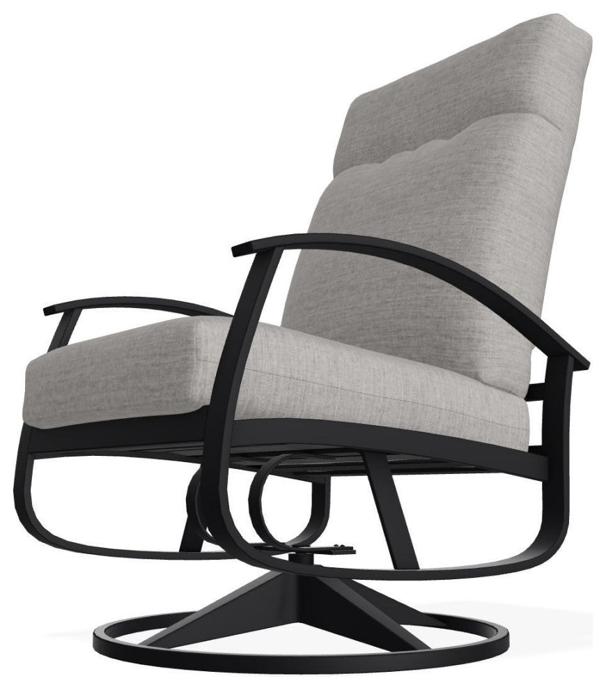 Belle Isle Cushion Deep Seat Outdoor Swivel Rocker, Graystone/Black