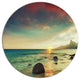 Colorful Seashore With Rocky Beach, Seashore Round Wall Art, 38"