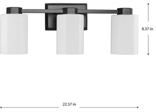 Estrada Collection 3-Light Contemporary Bath and Vanity Light, Matte Black