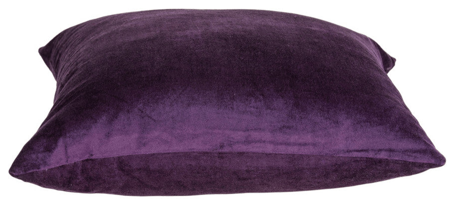 18" X 7" X 18" Transitional Purple Solid Pillow Cover With Poly Insert