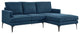 Modway Evermore Right-Facing Metal and Fabric Sectional Sofa in Azure Blue