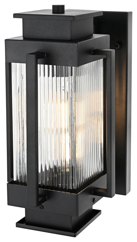 Home Living 7" Outdoor Wall Sconce, Black