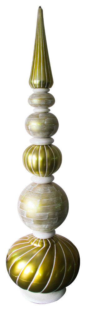 84" Gold And White Finial Tower