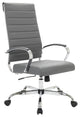 LeisureMod Benmar Leather Office Chair Gray