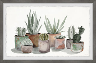"Pastel Succulent Vases" Framed Painting Print