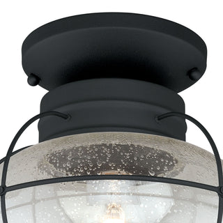 Chatham 13" Outdoor Semi-Flush Mount, Textured Black