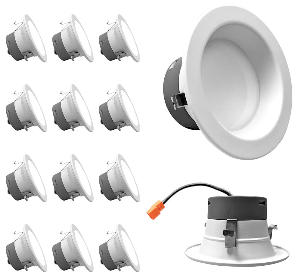 DLR(v6) Recessed LED Downlight, White, 3000k, 12 Pack