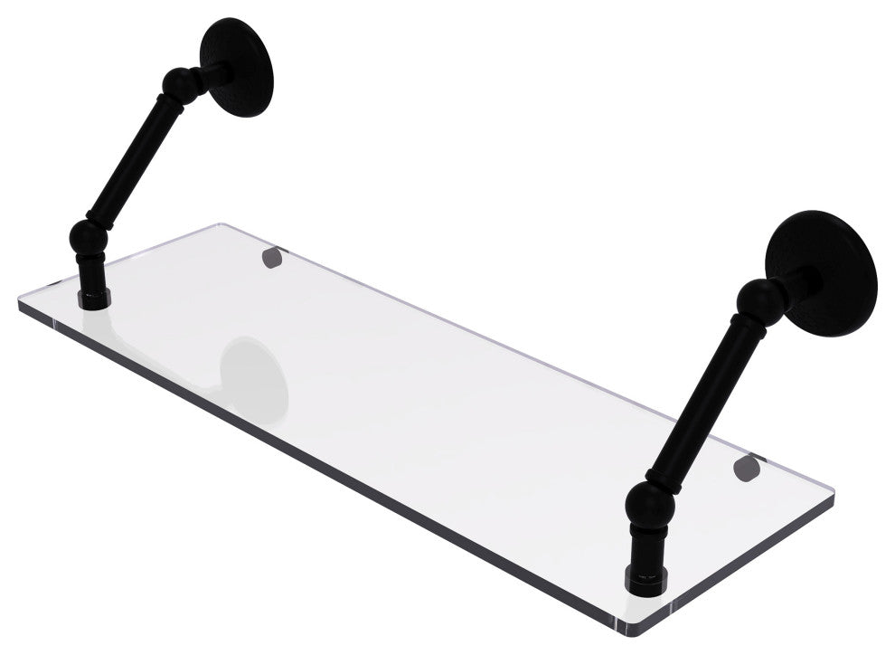 Prestige Monte Carlo 24" Floating Glass Shelf, Matte Black