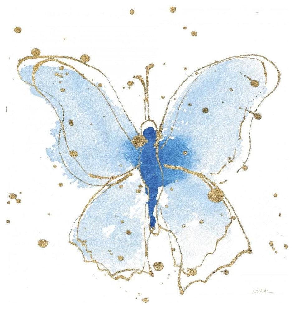 "Gilded Butterflies V" Digital Paper Print by Shirley Novak, 20"x20"