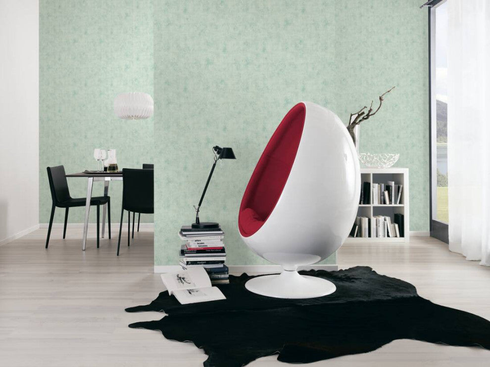 Plain Textured Wallpaper, Random Grainy Spots, 374168, Green Blue, 1 Roll