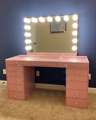 SlayStation Pro 2.0 Tabletop and Drawers Bundle, Light Pink, 5 Drawers