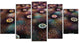 Brown Flowers on Alien Planet, Large Floral Canvas Art Print, 60"x32", 5 Panels