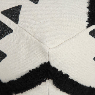 Textured Double Diamond Pouf Ottoman