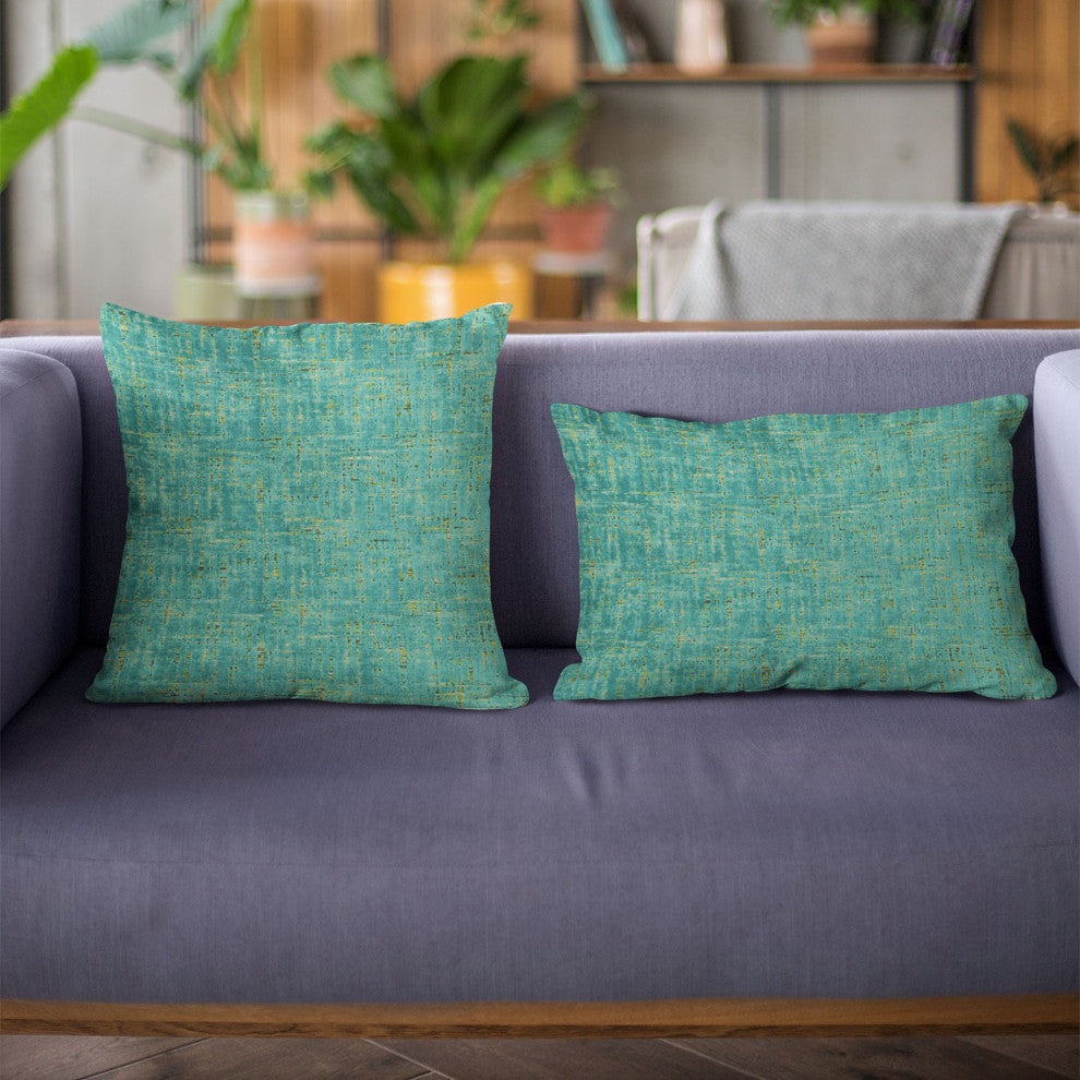 Tourmaline New Planet Cut Velvet Luxury Throw Pillow, Double sided 12"x20"