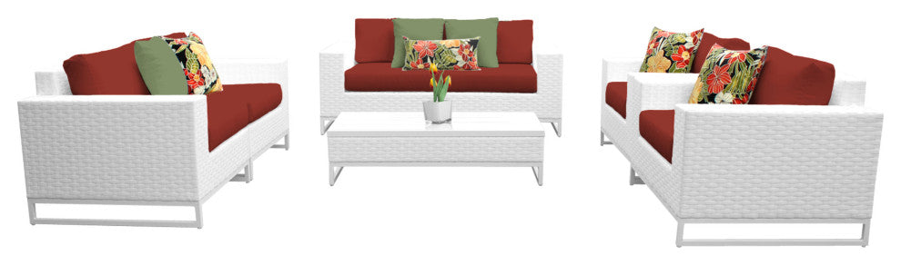 Miami 7 Piece Outdoor Wicker Patio Furniture Set 07c