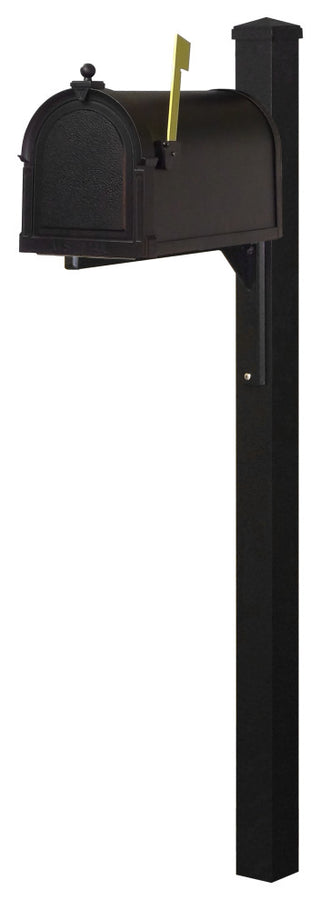 Berkshire Mailbox With Locking Insert and Wellington Post, Black